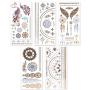 Lady Up Waterproof Metallic Temporary Tattoo 20 sheets in Gold Silver Tattoos,Shimmer Temporary Tattoos for Body Art