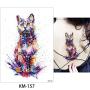 5 Sheets Watercolor Drawing Animal Body Tattoo Temporary Leg Back Art Sticker DIY