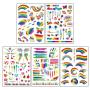 200+ Pieces Rainbow Temporary Tattoos, Konsait Butterfly/Flower/Heart/Rainbow Tattoos Waterproof Body Art Sticker for Girls Boys Birthday Party Favors Pride Equality Parades Celebrations