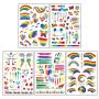 200+ Pieces Rainbow Temporary Tattoos, Konsait Butterfly/Flower/Heart/Rainbow Tattoos Waterproof Body Art Sticker for Girls Boys Birthday Party Favors Pride Equality Parades Celebrations