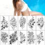 10 Sheets Big Black Rose Peony Flower Girls Temporary Tattoos For Women Waterproof Tattoo Stickers 3D Blossom Lady Shoulder Tatoos Leaf Sexy Arm Body Chains Pattern. 10 Sheets Big Black Rose Peony Flower Girls Temporary Tattoos For Women Waterproof Tattoo Stickers 3D Blossom Lady Shoulder Tatoos Leaf Sexy Arm Body Chains Pattern.