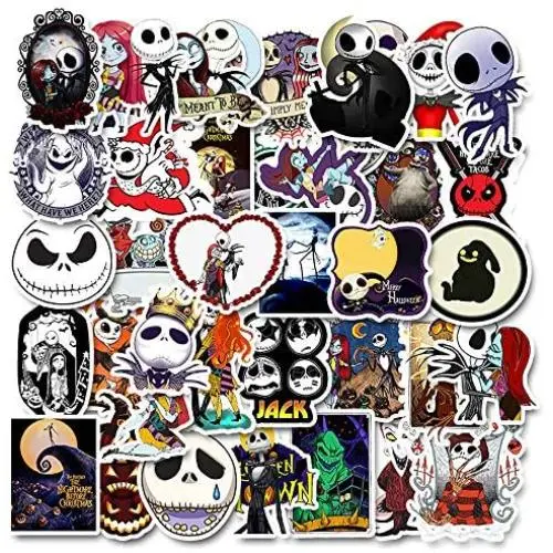 Nightmare Before Christmas and Tim Burtons Stickers| 50 PCS | Vinyl Waterproof Stickers for Laptop,Skateboard,Water Bottles,Computer,Phone, Halloween Theme,(Halloween-50PCS) Nightmare Before Christmas and Tim Burtons Stickers| 50 PCS | Vinyl Waterproof Stickers for Laptop,Skateboard,Water Bottles,Computer,Phone, Halloween Theme,(Halloween-50PCS)