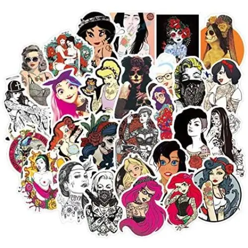 Sexy Stickers Tattoo Women Cartoon Princess Beauty Sticker Lady Decals Punk Vintage Retro Stickers for Water Bottle Travel Case Car Skateboard Motorcycle Luggage Guitar Bike Decal Sexy Stickers Tattoo Women Cartoon Princess Beauty Sticker Lady Decals Punk Vintage Retro Stickers for Water Bottle Travel Case Car Skateboard Motorcycle Luggage Guitar Bike Decal