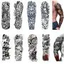Temporary Tattoos 8 Sheets,Black Full Arm Tattoo Body Stickers for Men Women Adults Kids Temporary Tattoos 8 Sheets,Black Full Arm Tattoo Body Stickers for Men Women Adults Kids