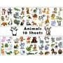 Temporary Tattoos for Kids, Non-Toxic Cartoon Theme Fake Tattoos Stickers for Children Boys Girls Halloween Birthday Party Favors Supplies (Animal) Temporary Tattoos for Kids, Non-Toxic Cartoon Theme Fake Tattoos Stickers for Children Boys Girls Halloween Birthday Party Favors Supplies (Animal)