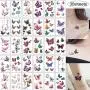 30 Sheets Butterfly Temporary Tattoos 3D Beautiful Butterfly Design Small Art Tattoo Stickers Sexy Waterproof Butterflies Fake Tattoo for Women Men Girls Kids Body Art Decorations Halloween Gift 30 Sheets Butterfly Temporary Tattoos 3D Beautiful Butterfly Design Small Art Tattoo Stickers Sexy Waterproof Butterflies Fake Tattoo for Women Men Girls Kids Body Art Decorations Halloween Gift