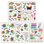 200+ Pieces Rainbow Temporary Tattoos, Konsait Butterfly/Flower/Heart/Rainbow Tattoos Waterproof Body Art Sticker for Girls Boys Birthday Party Favors Pride Equality Parades Celebrations