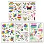 200+ Pieces Rainbow Temporary Tattoos, Konsait Butterfly/Flower/Heart/Rainbow Tattoos Waterproof Body Art Sticker for Girls Boys Birthday Party Favors Pride Equality Parades Celebrations