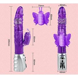 Thrusting Rotating Beads Extra Large Silicone Rabbit Stimulation Vibrator Dildo women Sex Toy