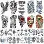 42 Sheets Temporary Tattoos Stickers (Include 10 Sheets Large Stickers), Fake Body Arm Chest Shoulder Tattoos for Men and Women 42 Sheets Temporary Tattoos Stickers (Include 10 Sheets Large Stickers), Fake Body Arm Chest Shoulder Tattoos for Men and Women