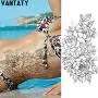 VANTATY 9 Sheets Charm Peony Rose Flower Temporary Tattoos for Women Body Art Blossoms Painting Washable Tattoo Stickers Fake Jewels Bracelet Design Forearm Tatoos for Adults Girls Wrist Arm VANTATY 9 Sheets Charm Peony Rose Flower Temporary Tattoos for Women Body Art Blossoms Painting Washable Tattoo Stickers Fake Jewels Bracelet Design Forearm Tatoos for Adults Girls Wrist Arm