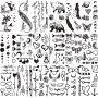 18 Sheets Fake Black Tiny Temporary Tattoos Body Stickers Hand Neck Wrist Art Fashion