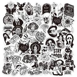 Gothic Stickers for Hydro Flask | 50 PCS | Vinyl Waterproof Stickers for Laptop,Skateboard,Water Bottles,Computer,Phone,Punk Stickers， Cool Stickers Horror, Black and White Stickers(Gothic-50-5)