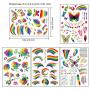 200+ Pieces Rainbow Temporary Tattoos, Konsait Butterfly/Flower/Heart/Rainbow Tattoos Waterproof Body Art Sticker for Girls Boys Birthday Party Favors Pride Equality Parades Celebrations