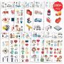 Konsait 200pcs Hospital Theme Temporary Tattoos, Ambulance Doctor Nurse Theme Fake Waterproof Tattoos for Kids Birthday Party Favor Boys Girls Cosplay Accessories School Education Theme Gift Reward