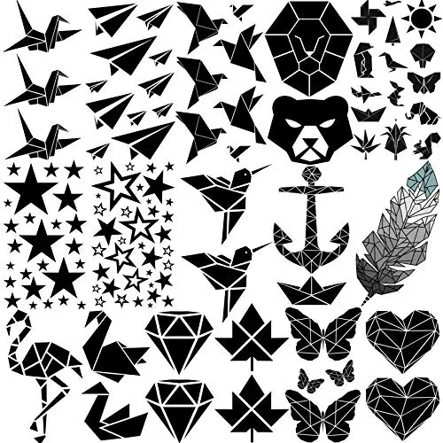Yezunir 16 Sheets Geometric Cute Small Temporary Tattoos For Kids Arm Cranes Plane Anchor Maple Leaf Butterfly Heart Children Face Fake Tattoos Stickers Black Animals Star Line Art Waterproof Tatoos Yezunir 16 Sheets Geometric Cute Small Temporary Tattoos For Kids Arm Cranes Plane Anchor Maple Leaf Butterfly Heart Children Face Fake Tattoos Stickers Black Animals Star Line Art Waterproof Tatoos