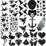 Yezunir 16 Sheets Geometric Cute Small Temporary Tattoos For Kids Arm Cranes Plane Anchor Maple Leaf Butterfly Heart Children Face Fake Tattoos Stickers Black Animals Star Line Art Waterproof Tatoos Yezunir 16 Sheets Geometric Cute Small Temporary Tattoos For Kids Arm Cranes Plane Anchor Maple Leaf Butterfly Heart Children Face Fake Tattoos Stickers Black Animals Star Line Art Waterproof Tatoos