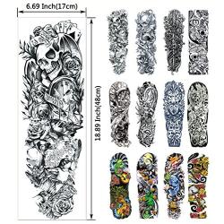 DaLin Extra Large Temporary Tattoos Full Arm and Half Arm Tattoo Sleeves for Men Women 20 Sheets