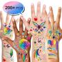 200+ Pieces Rainbow Temporary Tattoos, Konsait Butterfly/Flower/Heart/Rainbow Tattoos Waterproof Body Art Sticker for Girls Boys Birthday Party Favors Pride Equality Parades Celebrations