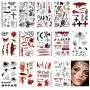 NiceGoods Halloween Scar Temporary Tattoos Realistic Blood Wound Spider Tattoo Sticker Waterproof Zombie Makeup Prank Props 14 Sheets NiceGoods Halloween Scar Temporary Tattoos Realistic Blood Wound Spider Tattoo Sticker Waterproof Zombie Makeup Prank Props 14 Sheets