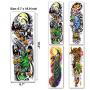 Leoars 4 Sheets Large Temporary Tattoos Sleeve Full Arm Tattoo Sticker and 4-Sheet Half Arm Fake Tattoos Nights Nightmare Before Christmas Fish Peacock Dragon Patter Tattoos Sleeve Body Art Makeup