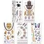 Lady Up Waterproof Metallic Temporary Tattoo 20 sheets in Gold Silver Tattoos,Shimmer Temporary Tattoos for Body Art Lady Up Waterproof Metallic Temporary Tattoo 20 sheets in Gold Silver Tattoos,Shimmer Temporary Tattoos for Body Art