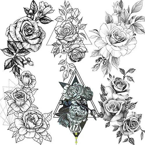 6 Sheets FANRUI Sexy Large Geometric Flowers Temporary Tattoos For Women Girls Triangle Rose Painting Big Peony Tatoos Paper Waterproof Arm Back Legs Camellia Floral Fake Tattoo Sticker Realistic 6 Sheets FANRUI Sexy Large Geometric Flowers Temporary Tattoos For Women Girls Triangle Rose Painting Big Peony Tatoos Paper Waterproof Arm Back Legs Camellia Floral Fake Tattoo Sticker Realistic