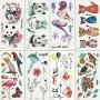Temporary Tattoos Animal Mermaid Panda Birds Flamingo Cats for Women Tattoo Stickers for Girls Arms Legs Shoulder Back Waterproofing 8 Sheets (style 4) Temporary Tattoos Animal Mermaid Panda Birds Flamingo Cats for Women Tattoo Stickers for Girls Arms Legs Shoulder Back Waterproofing 8 Sheets (style 4)