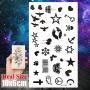 COKTAK 8 Pieces/Lot Small Sexy Lips Leaf Black Cartoon Temporary Tattoo For Kids Cute Star Children Tattoo Sticker Infinity Love Women Body Finger Art Waterproof Tatoos Girls Diamonds