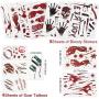 DUOFIRE Halloween Decorations Bloody Footprint Handprint Weapons Floor Window Wall Sticker and Wound Tattoos for Halloween Party Horror Decal 12 Sheets