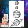 12 Pieces/Lot Creative Planets Star Temporary Tattoo Stickers Paper Men Funny Sun Men Women Tattoo Kids Custom Moon Cosmos Tatoos Supplies 10x6CM