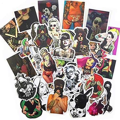 Beyong Skateboard Stickers for Adults Pack, Punk Hippie Sticker for Laptop Luggage Water Bottles Computer (Punk Sticker 100 Pcs)