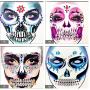 4 Pack Face Gems Jewels, Halloween Temporary Rhinestone Stickers, Day of The Dead Skull Face Tattoos, Crystals Body Gems Stick on Face for Carnival Festival, Party, Outfit, Performance (B)