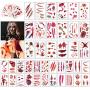 Halloween Scar Temporary Tattoos, 240 Pcs Realistic Fake Bloody Wound Makeup Sticker Kit for Zombies Cosplay Party, Waterproof and Skin-Safe, 40 Sheets