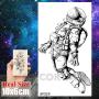 COKTAK 8 Pieces/Lot 3D Watercolor Blue Astronaut Cartoon Kids Temporary Tattoos For Children Cute Space Man Children Tattoo Sticker Women Girls Boys Body Art Waterproof Tatoos Sheet