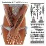 Konsait 10 Sheets Henna Temporary Tattoo Black Art Stickers Lace Mehndi Body Transfers Tattoo for Women Adult Girls for Festival Party Konsait 10 Sheets Henna Temporary Tattoo Black Art Stickers Lace Mehndi Body Transfers Tattoo for Women Adult Girls for Festival Party