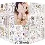 Lady Up Waterproof Metallic Temporary Tattoo 20 sheets in Gold Silver Tattoos,Shimmer Temporary Tattoos for Body Art Lady Up Waterproof Metallic Temporary Tattoo 20 sheets in Gold Silver Tattoos,Shimmer Temporary Tattoos for Body Art