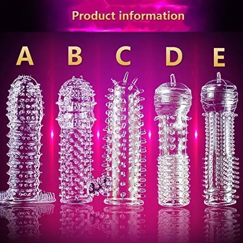 IEnkidu Reusable Condom Sheath Ribbed Stimulate Ejaculation Delay Penis Sleeve Sex Toys (5pcs) IEnkidu Reusable Condom Sheath Ribbed Stimulate Ejaculation Delay Penis Sleeve Sex Toys (5pcs)