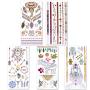 Lady Up Waterproof Metallic Temporary Tattoo 20 sheets in Gold Silver Tattoos,Shimmer Temporary Tattoos for Body Art