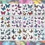 Ooopsi Butterfly Tattoos for Kids Womens - 110 Pcs 3D Tattoos, Colorful Body Art Temporary Tattoos, Butterfly Party Favors