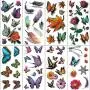 3D Colorful Butterfly Temporary Tattoos for Women - Rose Feather Animals Written Words Flowers Sexy Body Chest Back Shoulder Stickers Waterproofing (style 2) 3D Colorful Butterfly Temporary Tattoos for Women - Rose Feather Animals Written Words Flowers Sexy Body Chest Back Shoulder Stickers Waterproofing (style 2)