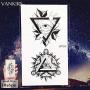 12 Pieces/Lot Mens Fashion Moon Temporary Tattoos Round Totem Fun Sun Wave Magic Tatoos Women Triangle Forest Tattoo Stickers Cover Custom Paste 10x6CM