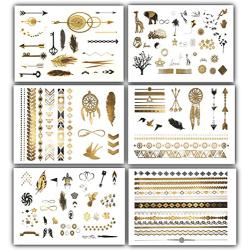 Terra Tattoos Small Temporary Tattoos - 125 Black Gold Tattoos