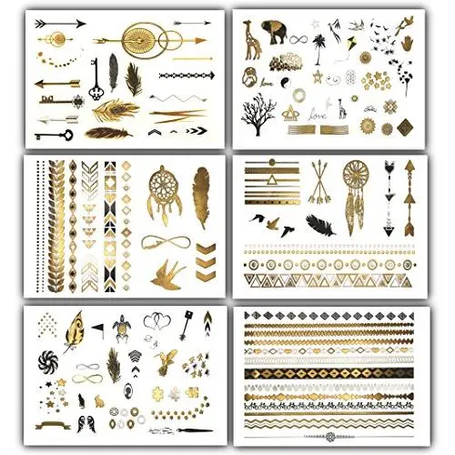 Terra Tattoos Small Temporary Tattoos - 125 Black Gold Tattoos Terra Tattoos Small Temporary Tattoos - 125 Black Gold Tattoos