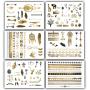 Terra Tattoos Small Temporary Tattoos - 125 Black Gold Tattoos