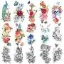 Yazhiji 15 sheets large Sexy waterproof Temporary Tattoos for Men Women Flowers Collection (19X9 CM) Yazhiji 15 sheets large Sexy waterproof Temporary Tattoos for Men Women Flowers Collection (19X9 CM)
