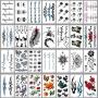 Temporary Tattoos for Women Tattoo Sticker Hand Neck Wrist Fashion Art Body Removable Tattoos Waterproofing 30 Sheets (style3)