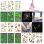 CCbeauty 15 Sheets Christmas Tattoo Stickers Glow in The Dark,Luminous Party Tattoo Stickers Waterproof Cartoon Snowflake Xmas Tattoo for Kids