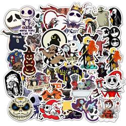 Halloween Theme Stickers Laptop Stickers The Nightmare Before Christmas and Tim Burtons Sticker Waterproof Bike Skateboard Luggage Decal Graffiti Patches Decal 50 PCS