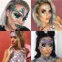 Lady Up 6 PCS Face Gems Stickers Rhinestones Crystals Rainbow Mermaid Face Jewels Glitters Temporary Tattoos Stickers for Festival Halloween Carnival Party